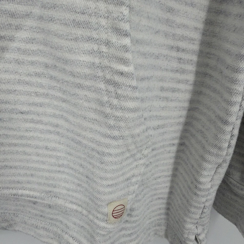 Marine Layer Terry Hoodie Sz M Textured Portola Beach Henley Pullover Striped